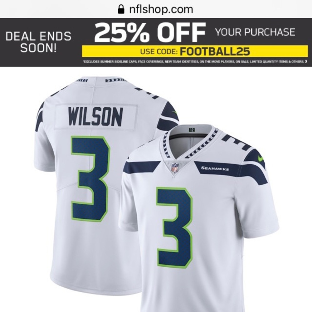 Seattle Seahawks Russell Wilson Nike Jersey